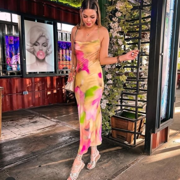 Zara Tie Dye Slip Dress - Picture 1 of 16